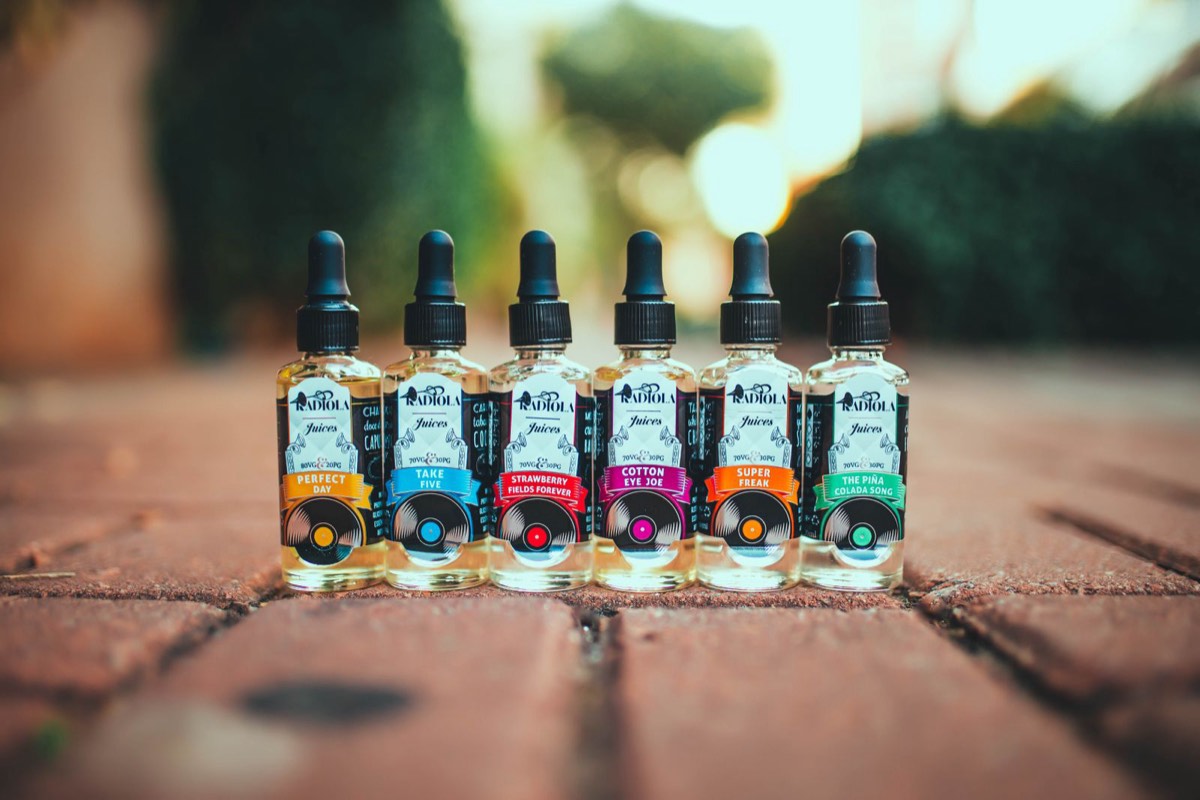 A row of e-liquid bottles available at Buy Low Vapes